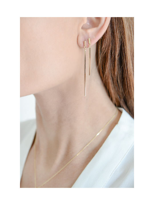 Earring Gold 14K Shiny Line