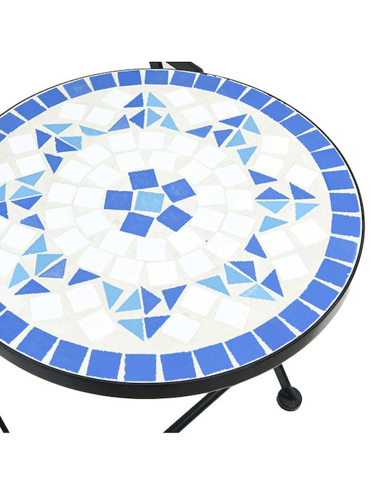 Scaun de exterior Metalic Albastru 2buc 38x45.5x89.5cm