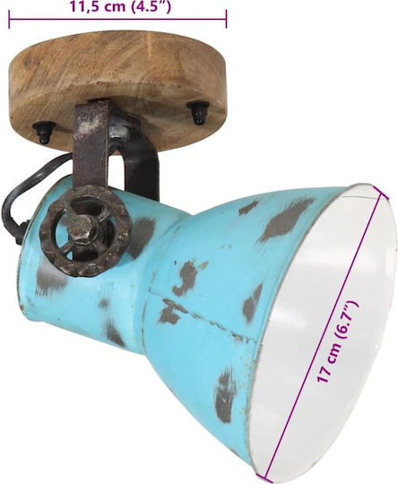 vidaXL Lamp Wall with Socket E27 Bronze 11.5x11.5x25cm