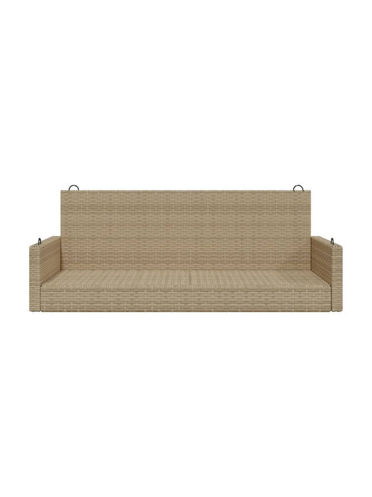 Hängende Garten & Veranda Schaukel 2 Sitze Rattan Beige Belastbarkeit bis 110kg L119xB56xH48cm