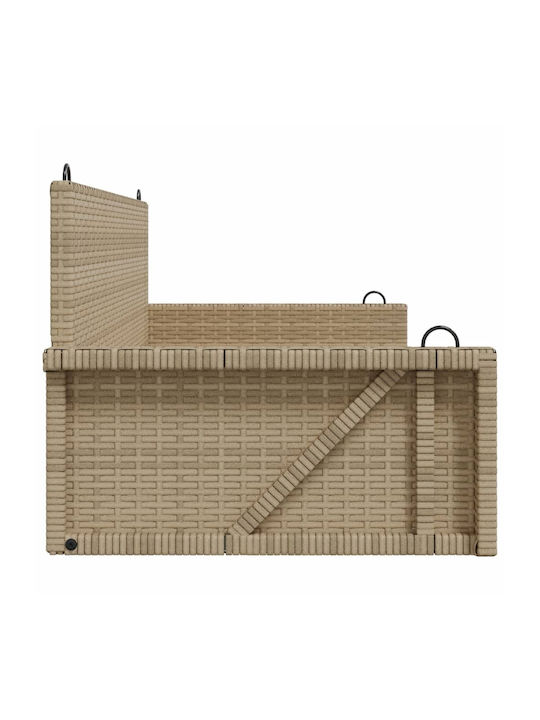 Hängende Garten & Veranda Schaukel 2 Sitze Rattan Beige Belastbarkeit bis 110kg L119xB56xH48cm
