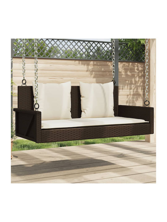 Leagăn suspendat cu pernă 2 sloturi Rattan Maro Rezistență până la 110kg L119xL56xH48cm
