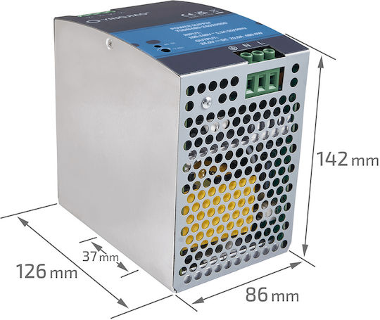 Τροφοδοτικό Ράγας με Έξοδο 24V και Ισχύ 480W 20A