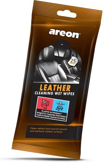 Areon Șervețele De Curățare Pentru Părți Din Piele Auto 25 Bucăți