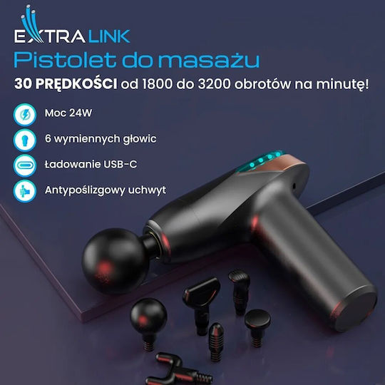 Extralink Πιστόλι Μασάζ για το Σώμα με Δόνηση Μαύρο
