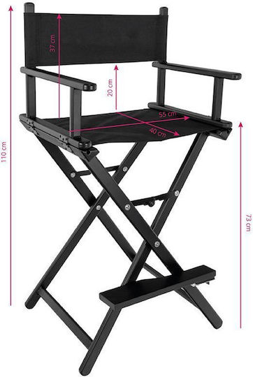 Gabbiano Chair for Makeup with Adjustable Height Black