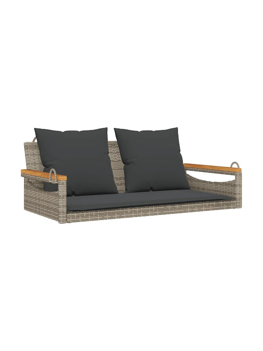 Κρεμαστή Κούνια 2 Θέσεων Rattan Μ109xΠ62xΥ40cm Γκρι Κρεμαστή Κούνια 2 Θέσεων Rattan Μ109xΠ62xΥ40cm Γκρι