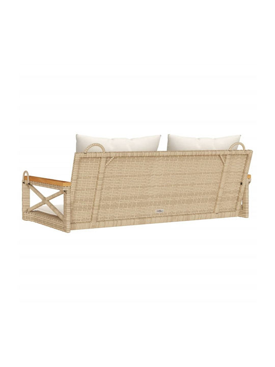 Leagăn suspendat cu pernă 2 sloturi Rattan Maro Rezistență până la 110kg L109xL62xH40cm