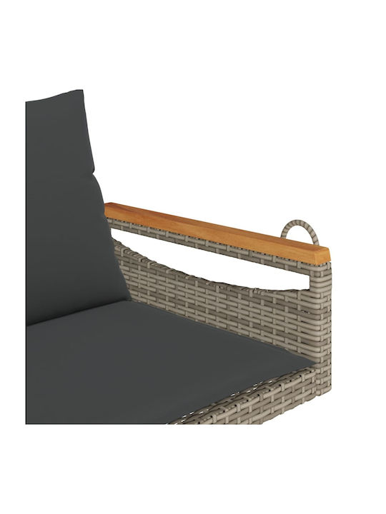 Rattan Swing Gray with 110kg Maximum Weight Capacity L109xW62xH40cm