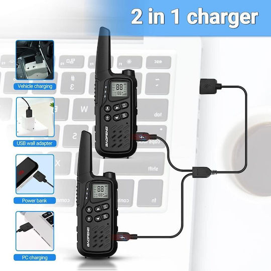Baofeng Mp25 Wireless Transceiver UHF/VHF 2W with Monochrome Screen Set of 4pcs