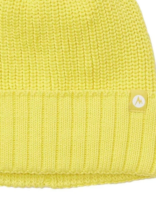 Marmot Pom Pom Beanie Beanie Knitted in Yellow color