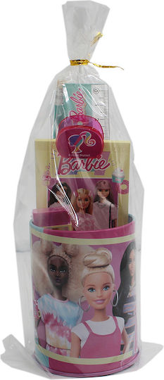 Gim Barbie Παιδικό Σετ Γραφικής Ύλης με Μολύβι, Ξύστρα, Γόμα, Χάρακα, Μολυβοθήκη και Ξυλομπογιές
