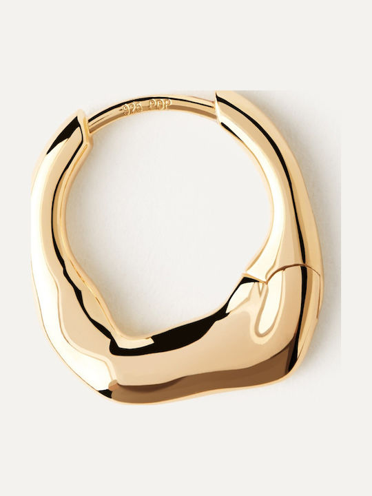 Earrings Hoops made of Silver Gold Plated with Stones
