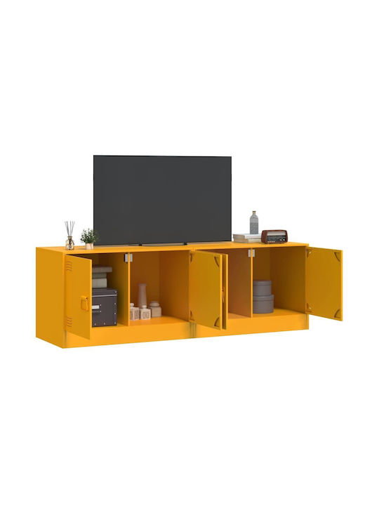 Шкаф за телевизор Метален Mustard Yellow Д134xШ39xВ44см