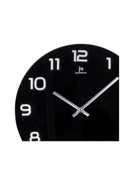 Justaminute Wall Clock Plastic Black Ø38cm