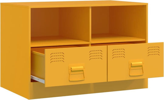 Шкаф за телевизор Метален Mustard Yellow Д134xШ39xВ44см