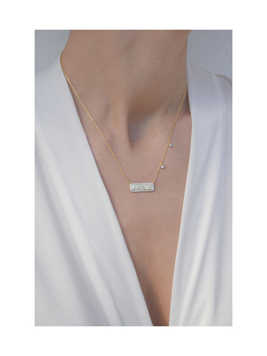 Kritsimis Necklace from Gold Plated Silver with Zircon