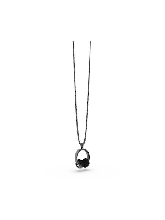 Meta L Morphose On Shirt Necklace from Steel Black