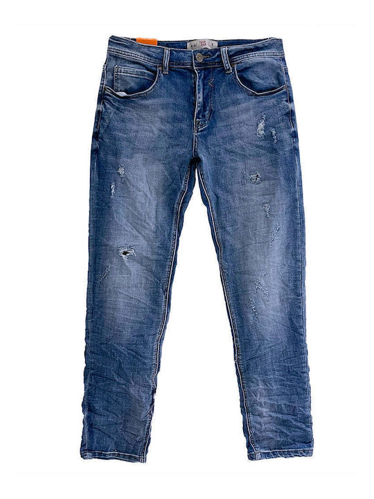 Men's Jeans Pants Elastic Blue