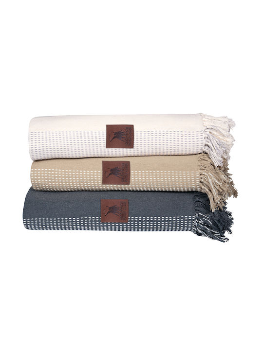 Greenwich Polo Club Sofa Throws 2 Seater 3918 180x250cm Grey, Ivory