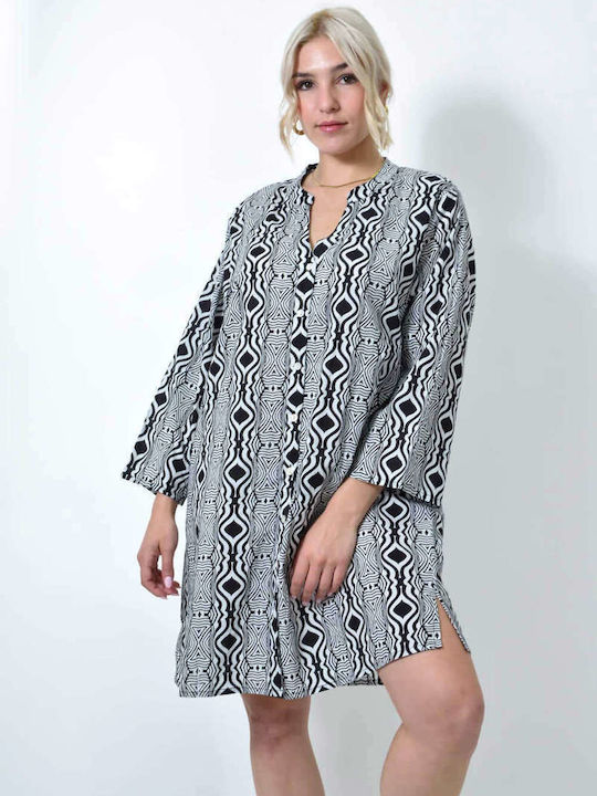 Potre Feminin Caftan de Plajă Black