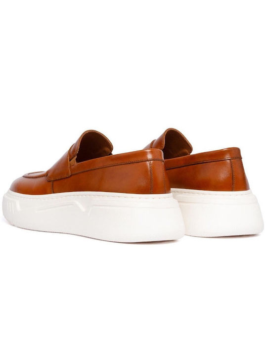 Δερμάτινα Ανδρικά Loafers σε Ταμπά Χρώμα