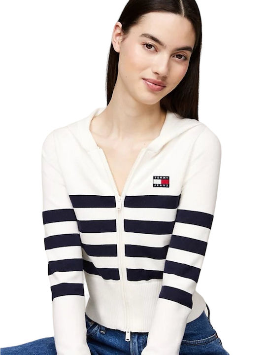Jachetă de damă cu Fermoar Ancient White Stripe