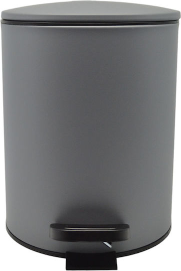 Ankor Inox Καλαθάκι Μπάνιου Soft Close 5lt Ασημί