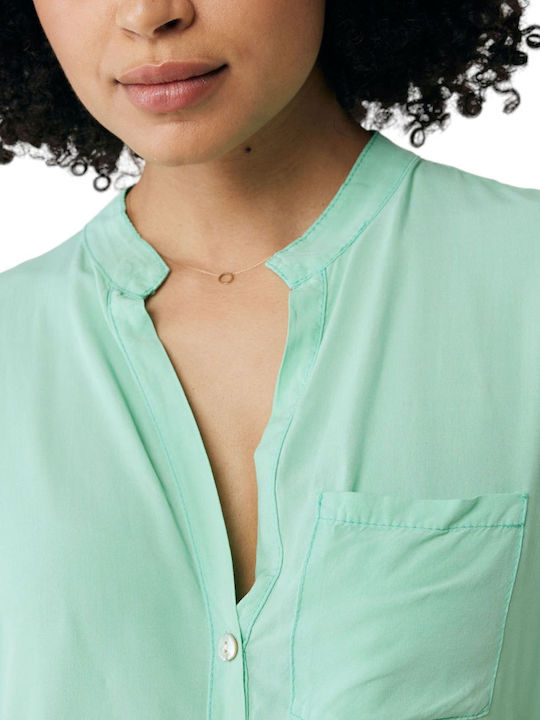 Tunic Long Sleeve with V Neckline Aqua Green