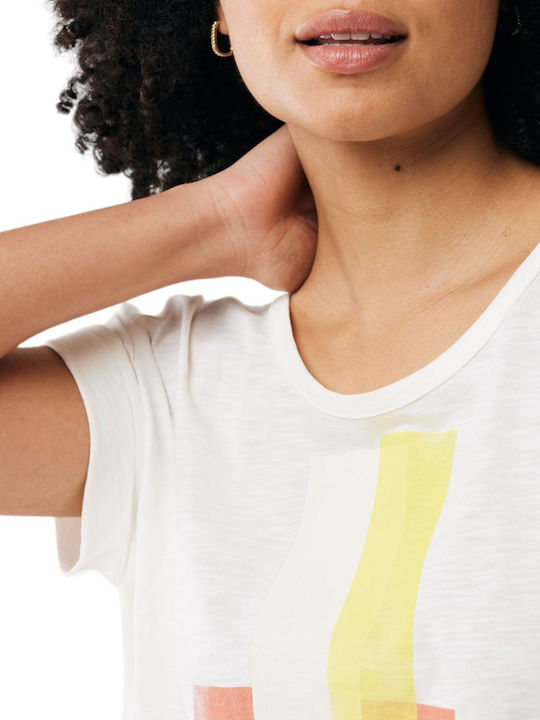 Women's Blouse Cotton Short Sleeve Off White