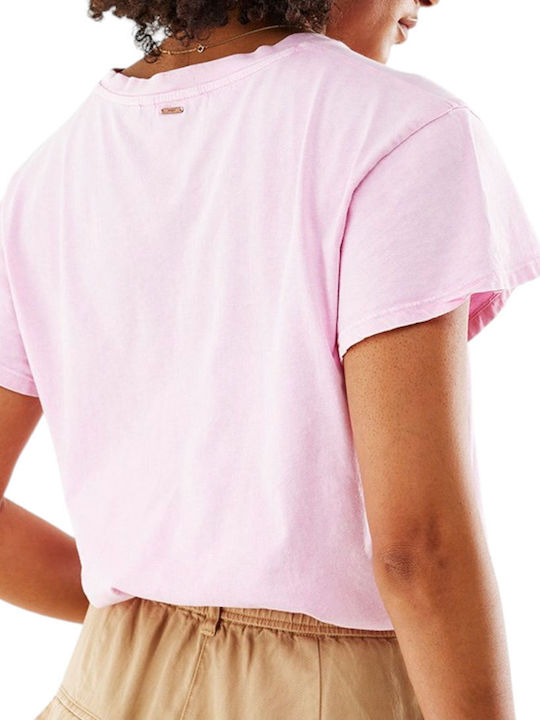 Mexx Women's Blouse Cotton Short Sleeve Pink