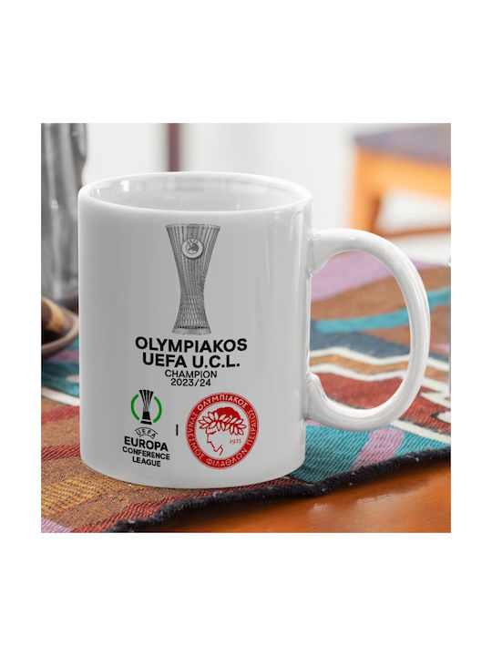 Koupakoupa Olympiacos Uefa Europa Conference League Champion 2023/24 Cană Ceramică Maro 330ml 1buc