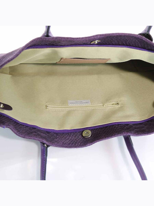 Passaggio Leather Din piele Geantă de damă Cumpărător De umăr Violet