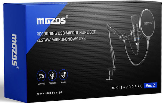 Mozos MKIT-700 Pro V2 Set Mikrofon USB Desktop, stoßmontiert für Studio