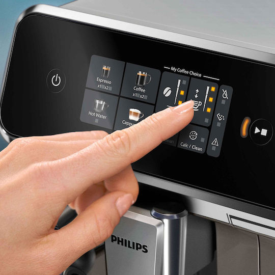 Philips Series 2300 Αυτόματη Μηχανή Espresso 1500W Πίεσης 15bar για Cappuccino με Μύλο Άλεσης Λευκή EP2333/40