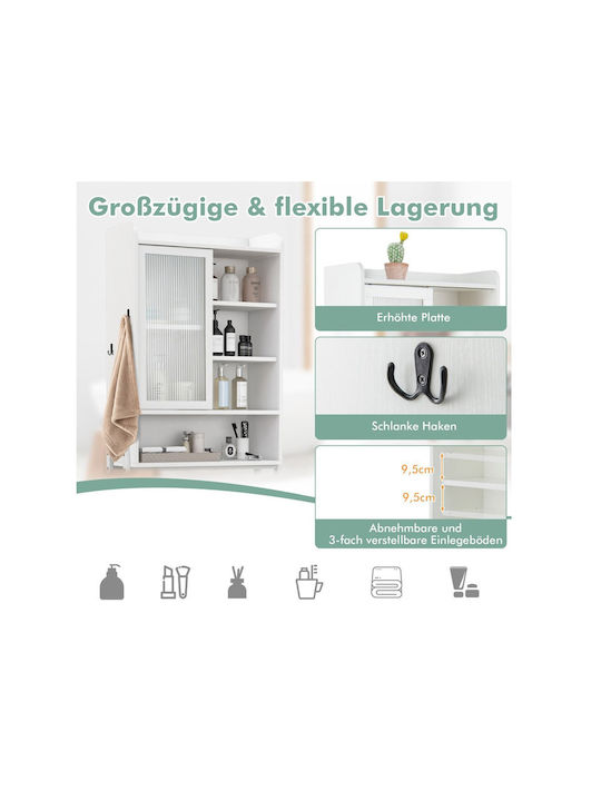Costway Floor Bathroom Shelf Metallic 63x29x170cm