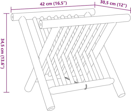 vidaXL Θήκη Περιοδικών Καφέ 34.5x30.5x42εκ.