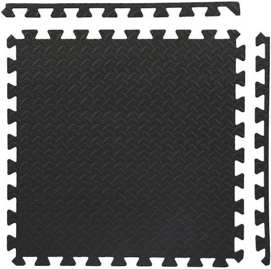 HMS Δάπεδα Παζλ Γυμναστηρίου Μαύρα 60x60x1.2cm 6τμχ