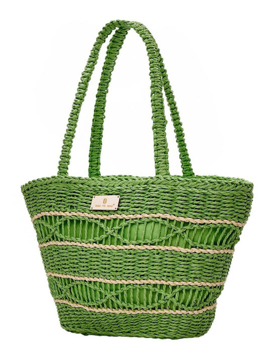 Bag to Bag Ψάθινη Geantă de damă De umăr Light Green