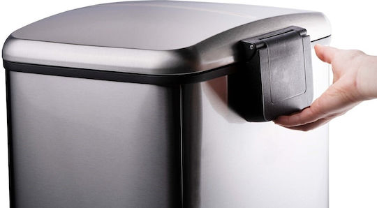 Dirt Devil Metallic Recycling Bin with Pedal 24L Silver