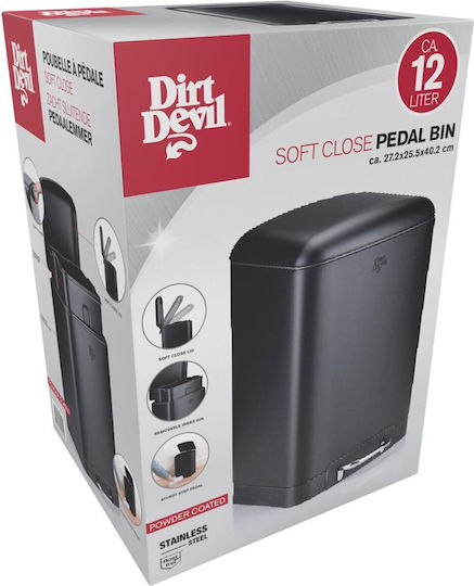 Dirt Devil Coș De Gunoi Din Plastic Cu Pedală 12lt Negru