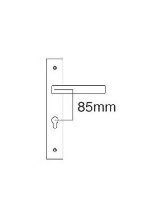 Access Lever Front Door with Plate NXDH-611 Pair (Center Distance 85mm) White