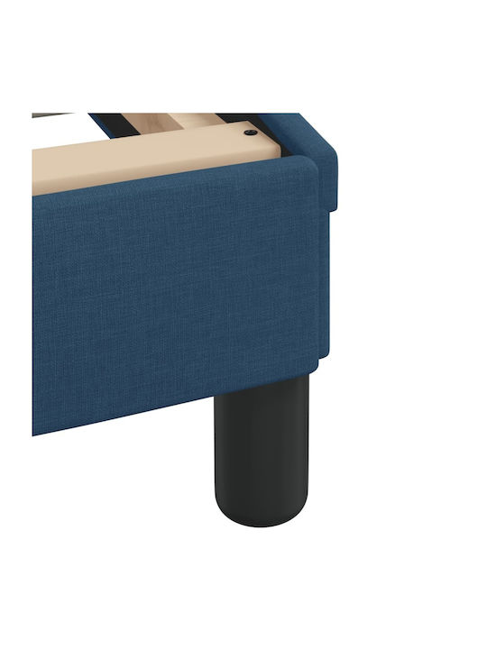 Bett Doppelbett Mit Stoff bezogen Blue mit Latten & Matratze 140x200cm