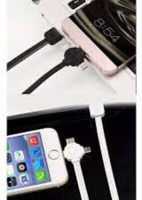Remax Flat USB to Lightning / Type-C / micro USB Cable Λευκό 1m