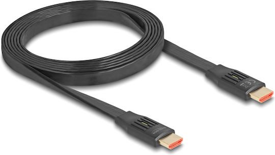 DeLock HDMI 2.1 Flat Cablu HDMI de sex masculin - HDMI de sex masculin 2m Negru