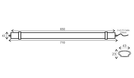 Lichtleiste Linear mit integriertem LED 18W