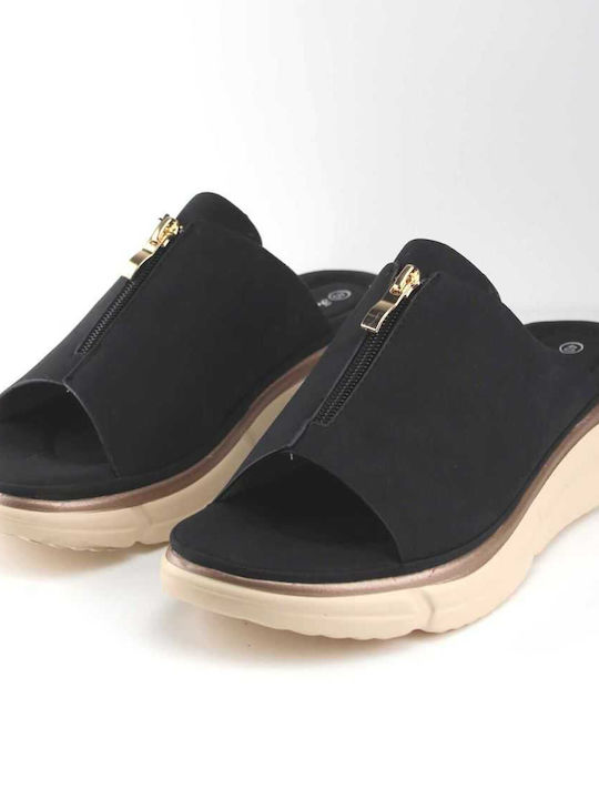 Flatform negru cu talpă anatomică