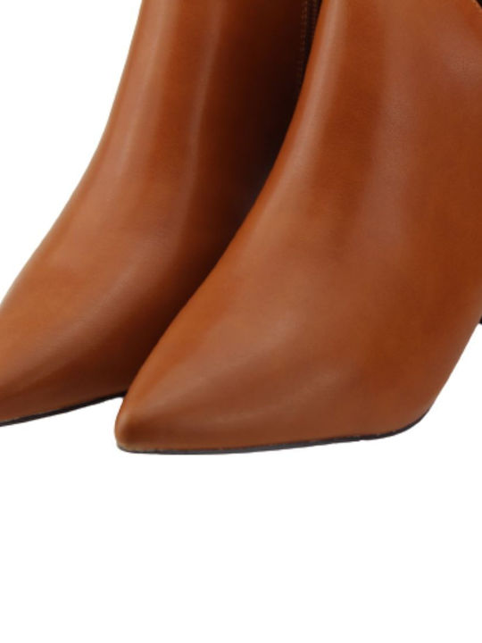 Pointed Ankle Boots in camel color