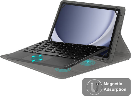 Sonique Combo Pro Flip Cover Durable with Keyboard in English US Black (Universal 7-8")