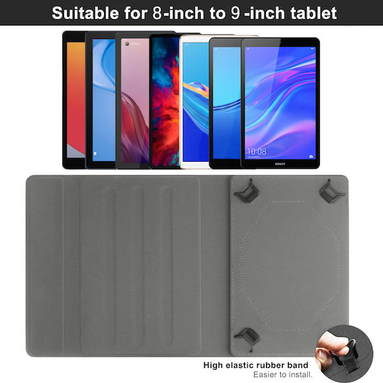 Sonique Combo Pro Flip Cover Durable with Keyboard in English US Black (Universal 7-8")